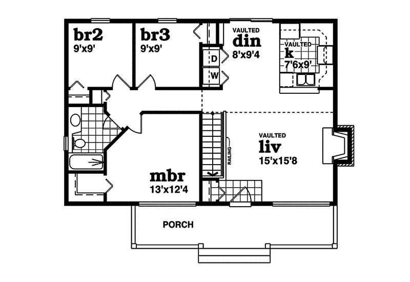 Ranch House Plan First Floor - Shadybrook Cottage Home 062D-0479 - Shop House Plans and More