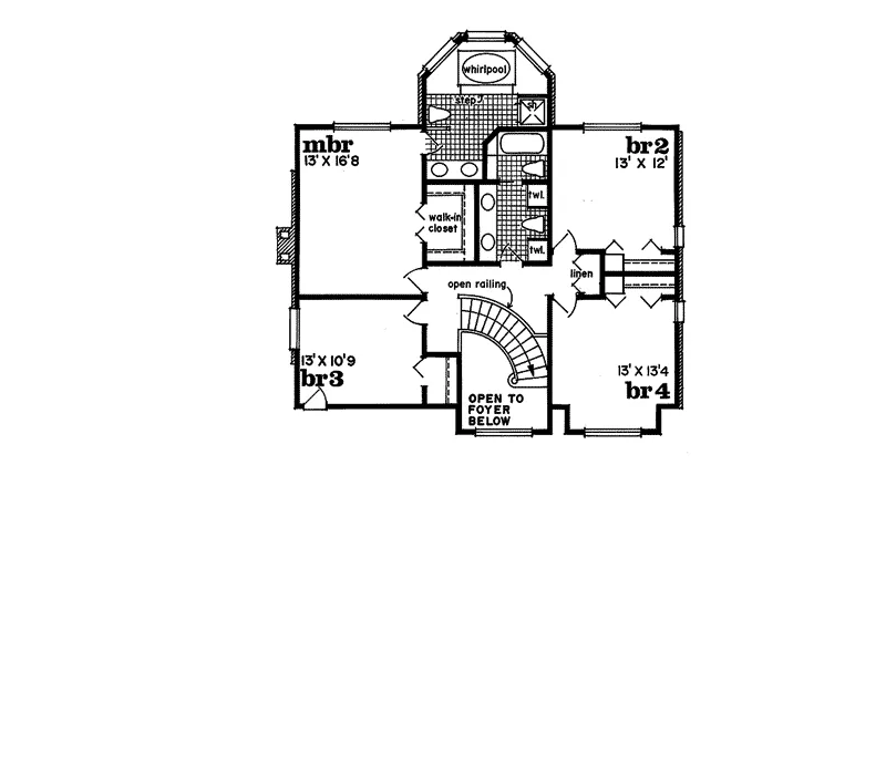Traditional House Plan Second Floor - Barton Place Country Home 062D-0490 - Search House Plans and More