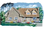 Traditional House Plan Front of Home - Barton Place Country Home 062D-0490 - Search House Plans and More