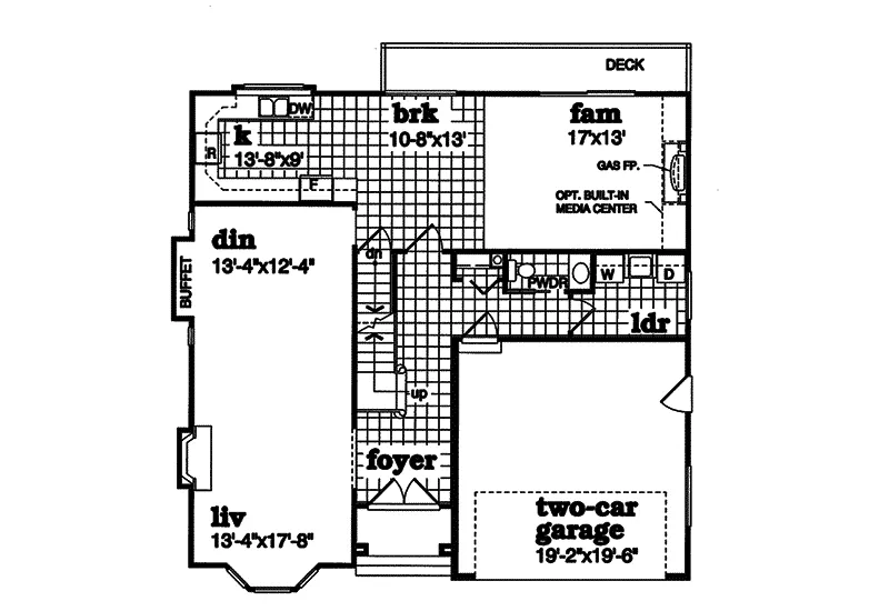 Contemporary House Plan First Floor - Tarrytown Hill Contemporary Home 062D-0509 - Shop House Plans and More