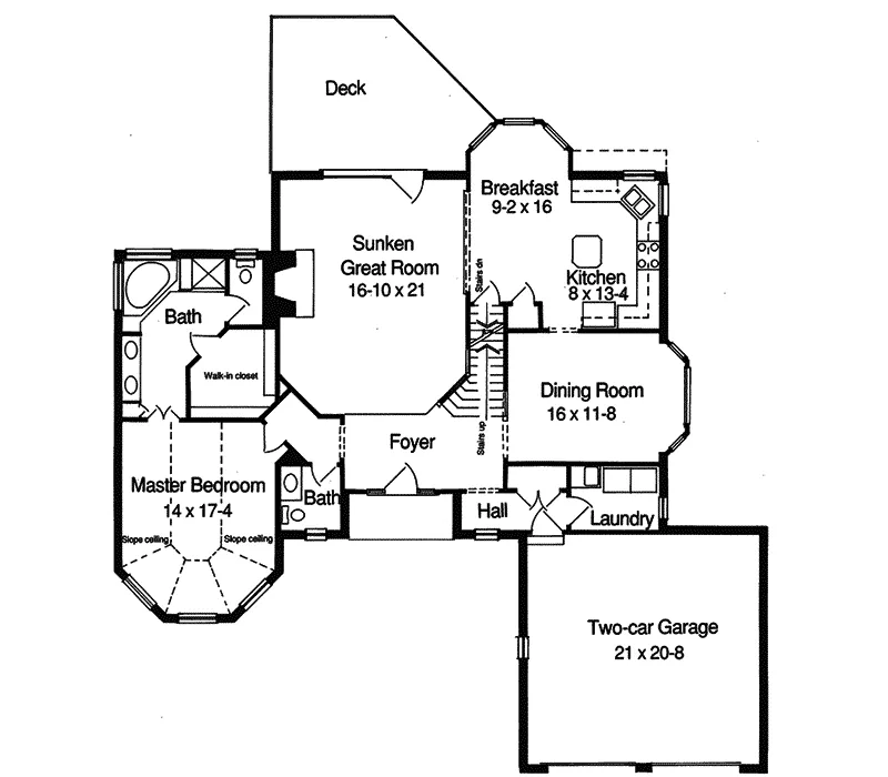 Country House Plan First Floor - Oakglen Park European Home 065D-0002 - Shop House Plans and More