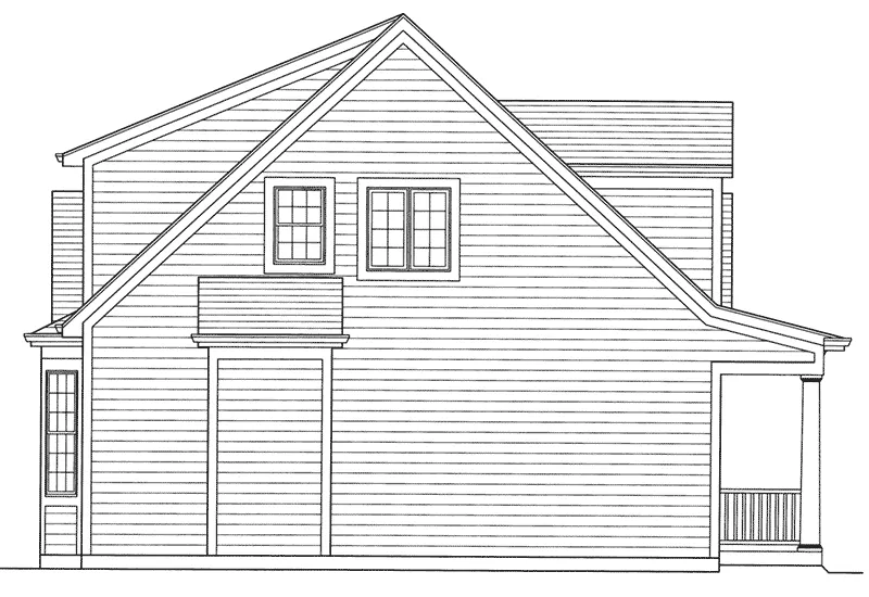 Cape Cod & New England House Plan Left Elevation - Restormel Cape Cod Home 065D-0279 - Shop House Plans and More