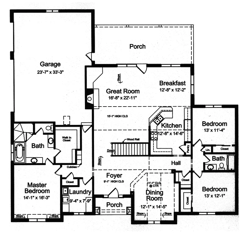 Shingle House Plan First Floor - Tawny Traditional Ranch Home 065D-0280 - Shop House Plans and More