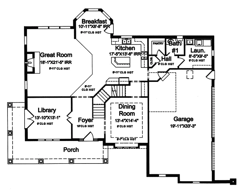 Farmhouse Plan First Floor - Cayce Country Home 065D-0287 - Search House Plans and More