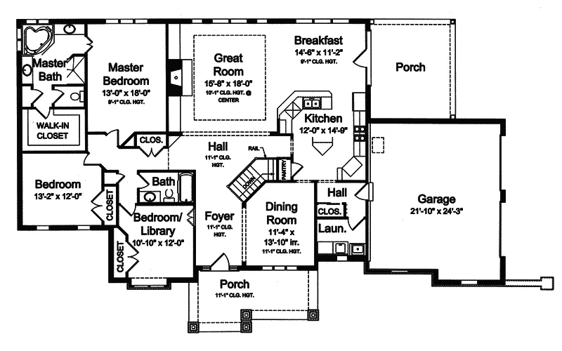 Arts & Crafts House Plan First Floor - Apollonia Craftsman Home 065D-0307 - Search House Plans and More