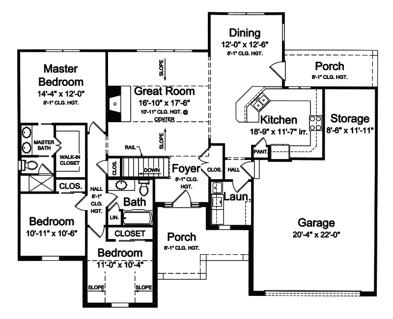 Ranch House Plan First Floor - Planthurst Ranch Home 065D-0315 - Shop House Plans and More