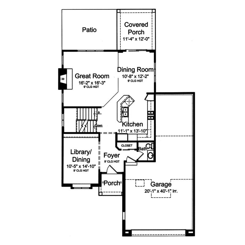 Craftsman House Plan First Floor - Niedringhaus Country Home 065D-0337 - Shop House Plans and More