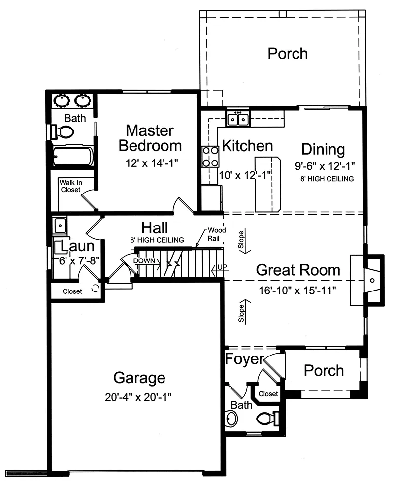 Country House Plan First Floor - Laporte Country Vacation Home 065D-0338 - Shop House Plans and More