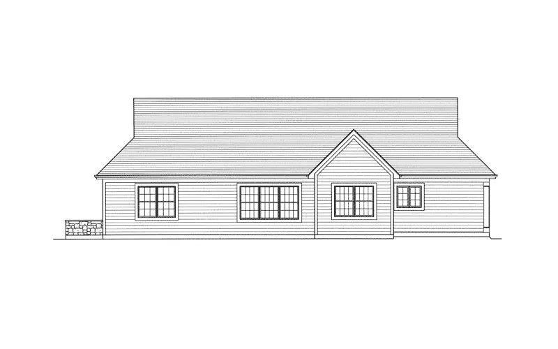 Traditional House Plan Rear Elevation - Upshaw Craftsman Home 065D-0341 - Shop House Plans and More