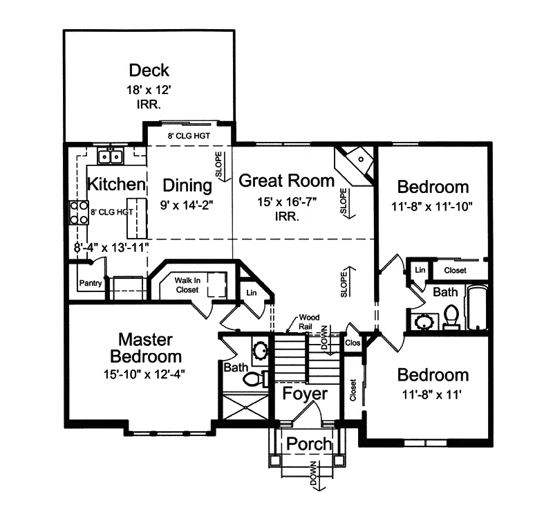 Tudor House Plan First Floor - Sagamore Mill Split-Level Home 065D-0351 - Shop House Plans and More