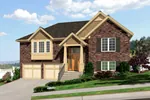 Tudor House Plan Front of Home - Sagamore Mill Split-Level Home 065D-0351 - Shop House Plans and More