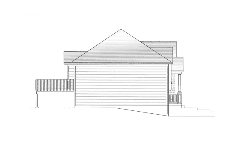 Tudor House Plan Left Elevation - Sagamore Mill Split-Level Home 065D-0351 - Shop House Plans and More