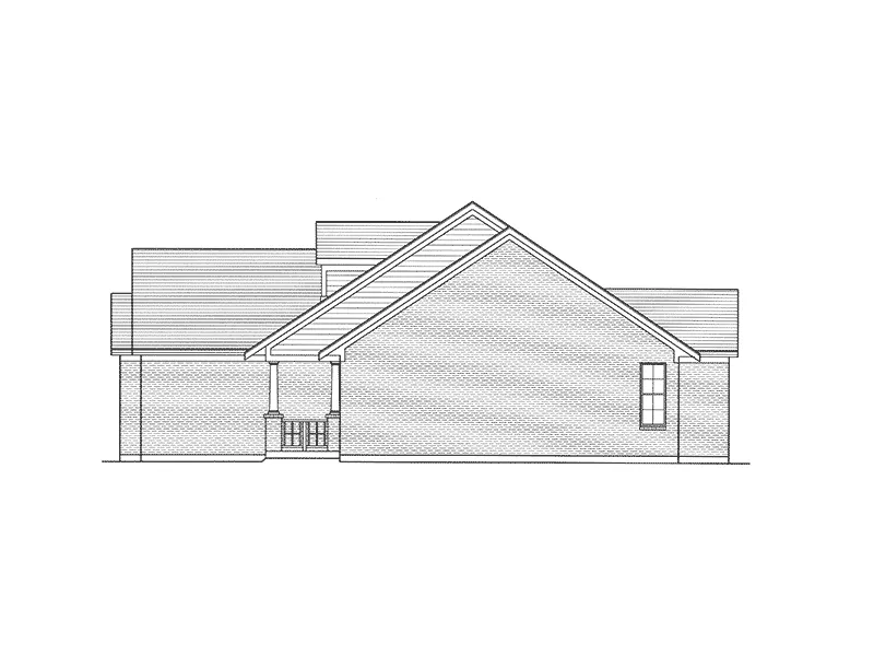 Ranch House Plan Right Elevation - Filmore Shingle Ranch Home 065D-0370 - Search House Plans and More