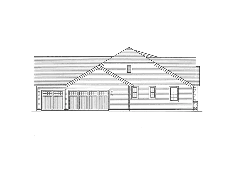Craftsman House Plan Left Elevation - Kenwood Park Ranch Home 065D-0372 - Search House Plans and More