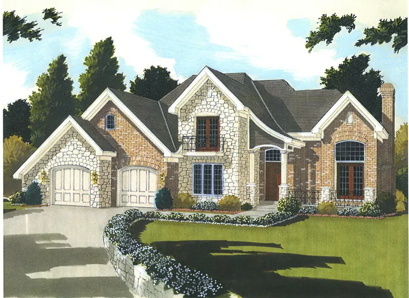 Neoclassical House Plan Front of Home - Chapelhill European Home 065D-0379 - Search House Plans and More