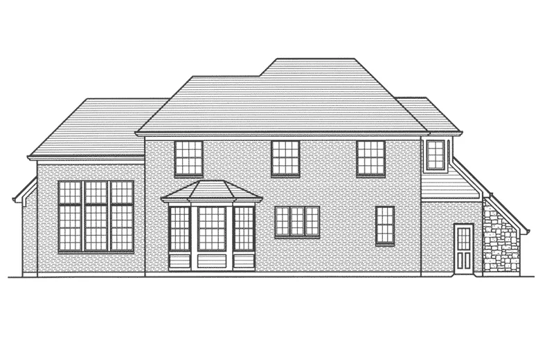 Neoclassical House Plan Rear Elevation - Chapelhill European Home 065D-0379 - Search House Plans and More