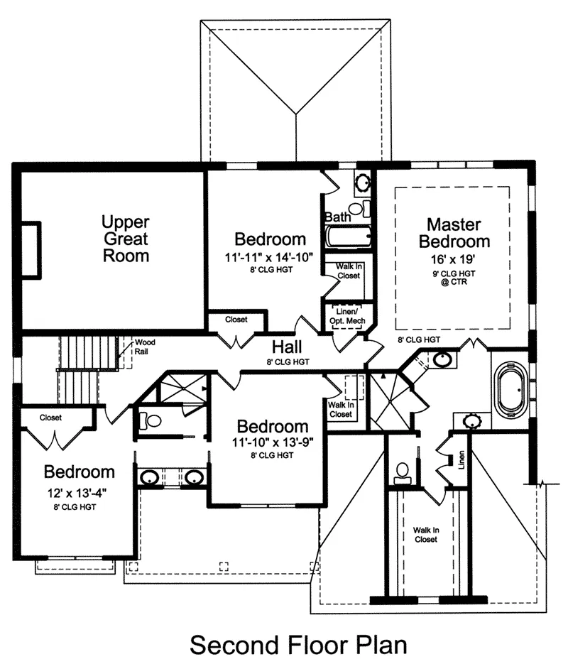 Shingle House Plan Second Floor - Tillman Traditional Home 065D-0385 - Shop House Plans and More