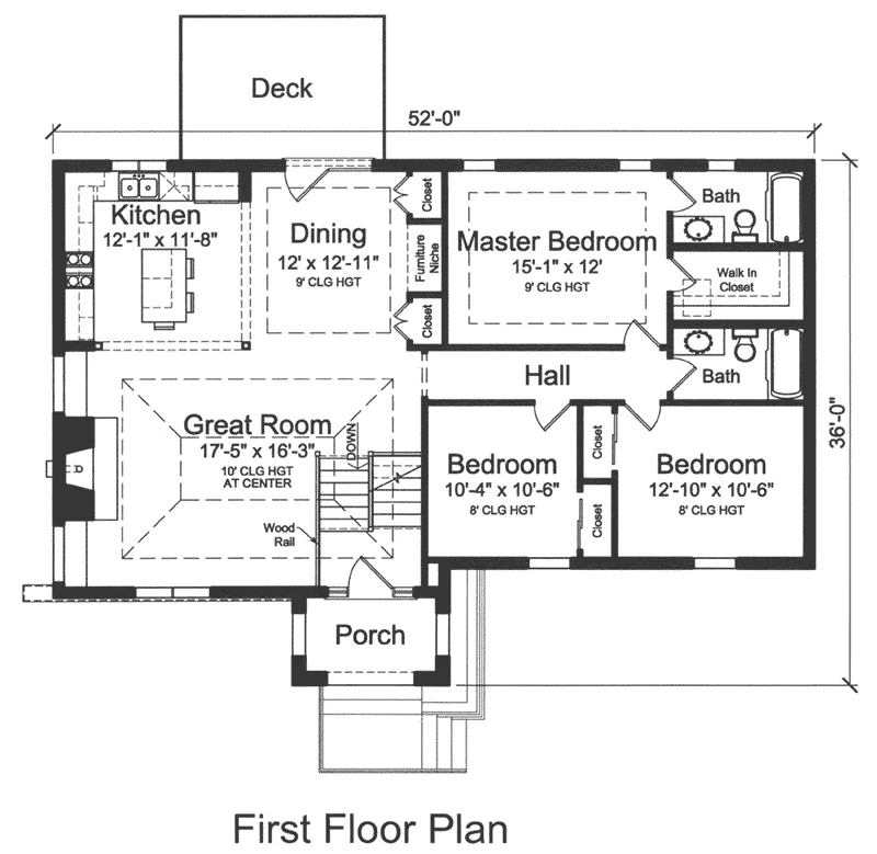 Ranch House Plan First Floor - Dumont Gate Split-Level Home 065D-0396 - Search House Plans and More