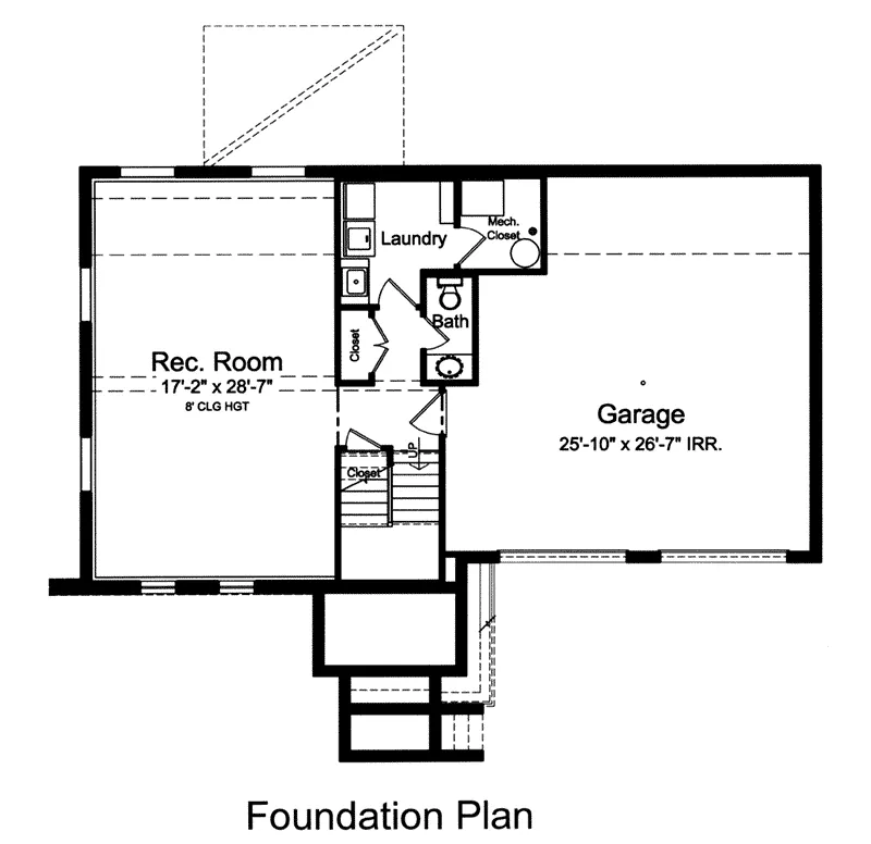 Traditional Home Plan Lower Level 065D-0396