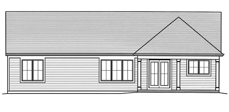 Ranch House Plan Rear Elevation - Weldon Craftsman Ranch Home 065D-0398 - Shop House Plans and More