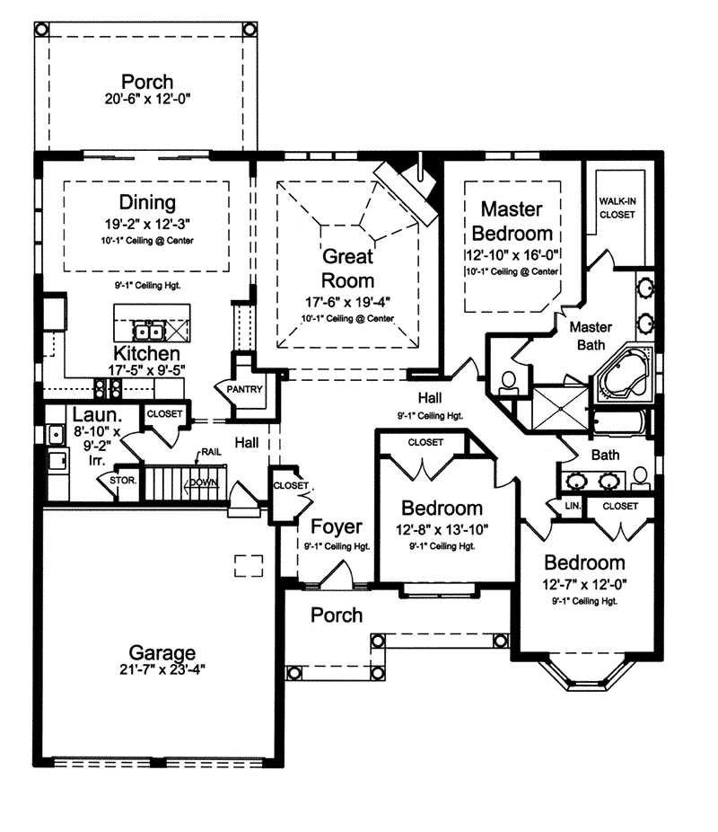 European House Plan First Floor - 065D-0401 - Shop House Plans and More