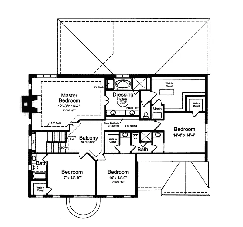 Luxury House Plan Second Floor - Ellsworth Hall Two-Story Home 065S-0032 - Search House Plans and More