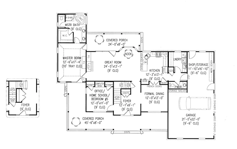 Country Home Plan First Floor 067D-0014