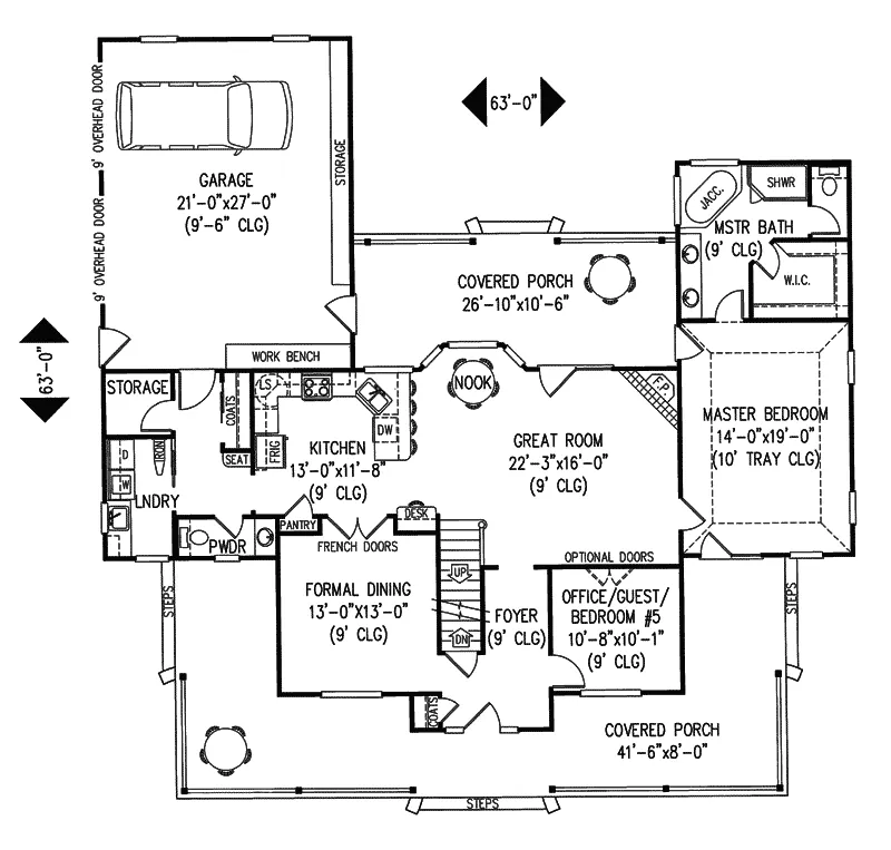 Traditional Home Plan First Floor 067D-0015