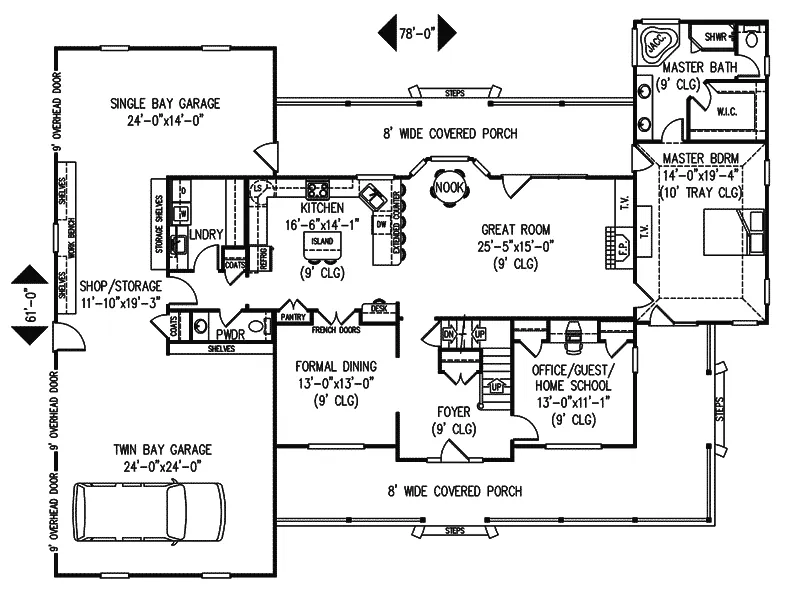 Country Home Plan First Floor 067D-0023