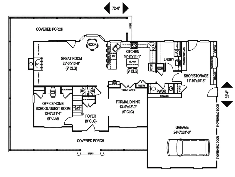 Country House Plan First Floor - Glen Rose Country Style Home 067D-0037 - Search House Plans and More