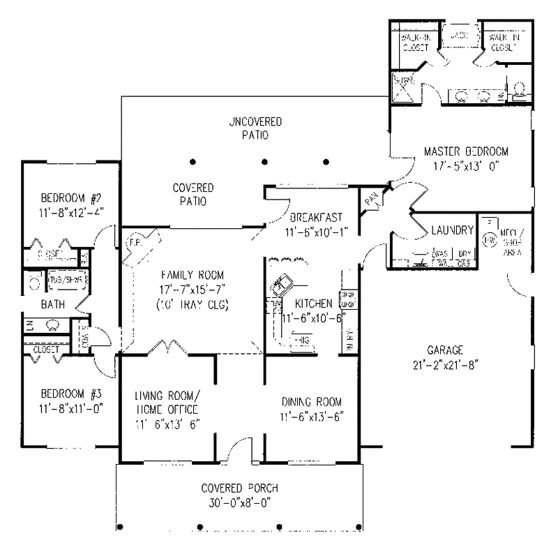 Ranch House Plan First Floor - Ravenhill Traditional Ranch Home 067D-0047 - Shop House Plans and More