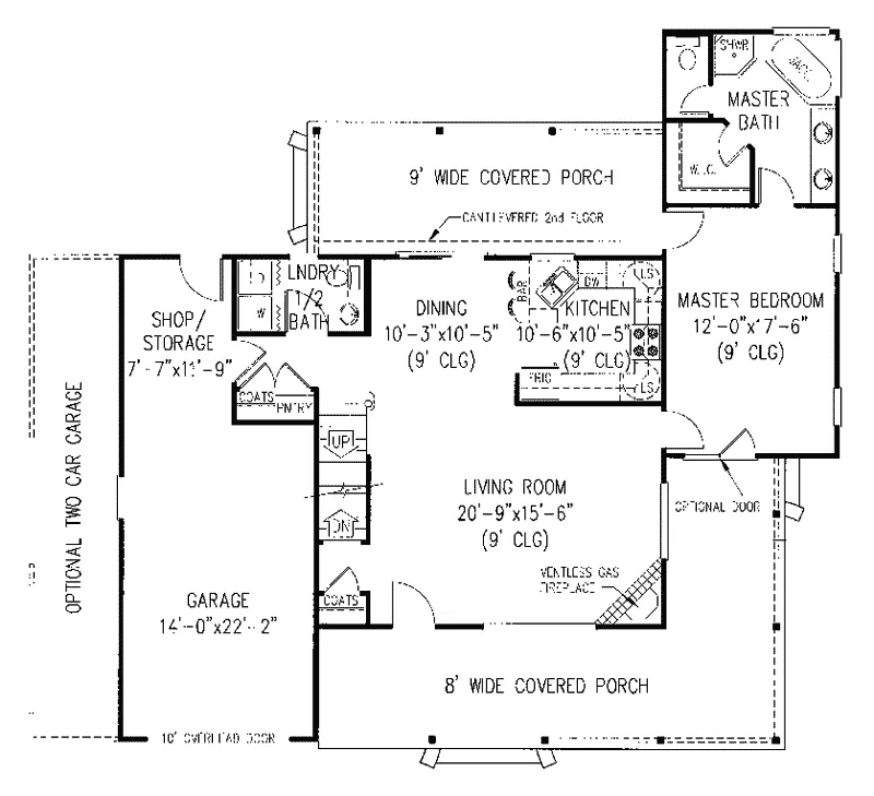 Country House Plan First Floor - Shiloh Ridge Country Home 067D-0048 - Shop House Plans and More