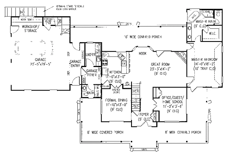 Victorian House Plan First Floor - Schofield Place Country Home 067D-0060 - Shop House Plans and More