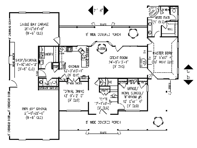 Traditional House Plan First Floor - Nettlewood Country Farmhouse 067D-0062 - Shop House Plans and More