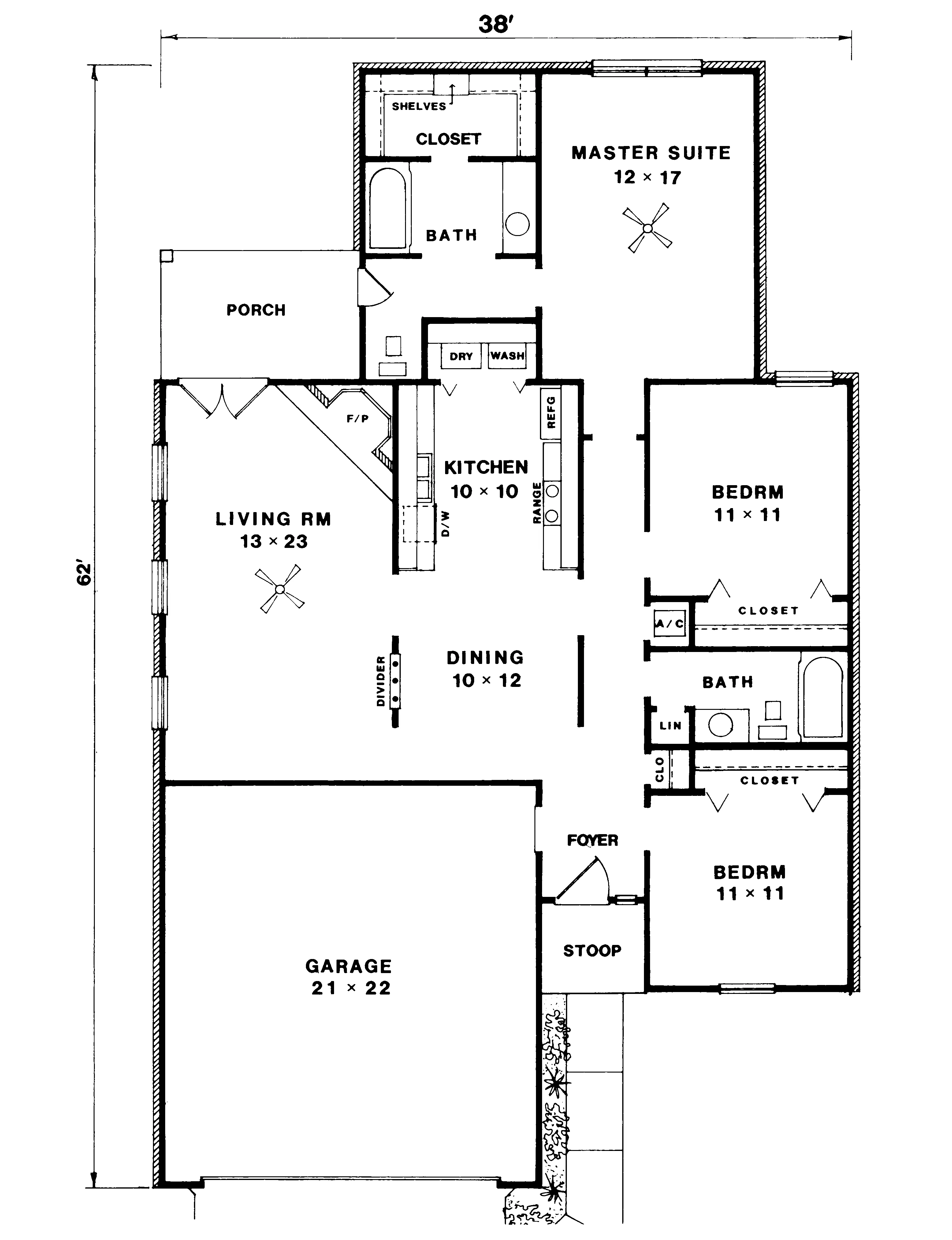 Traditional House Plan First Floor - Foxbrook Ranch Home 069D-0008 - Search House Plans and More