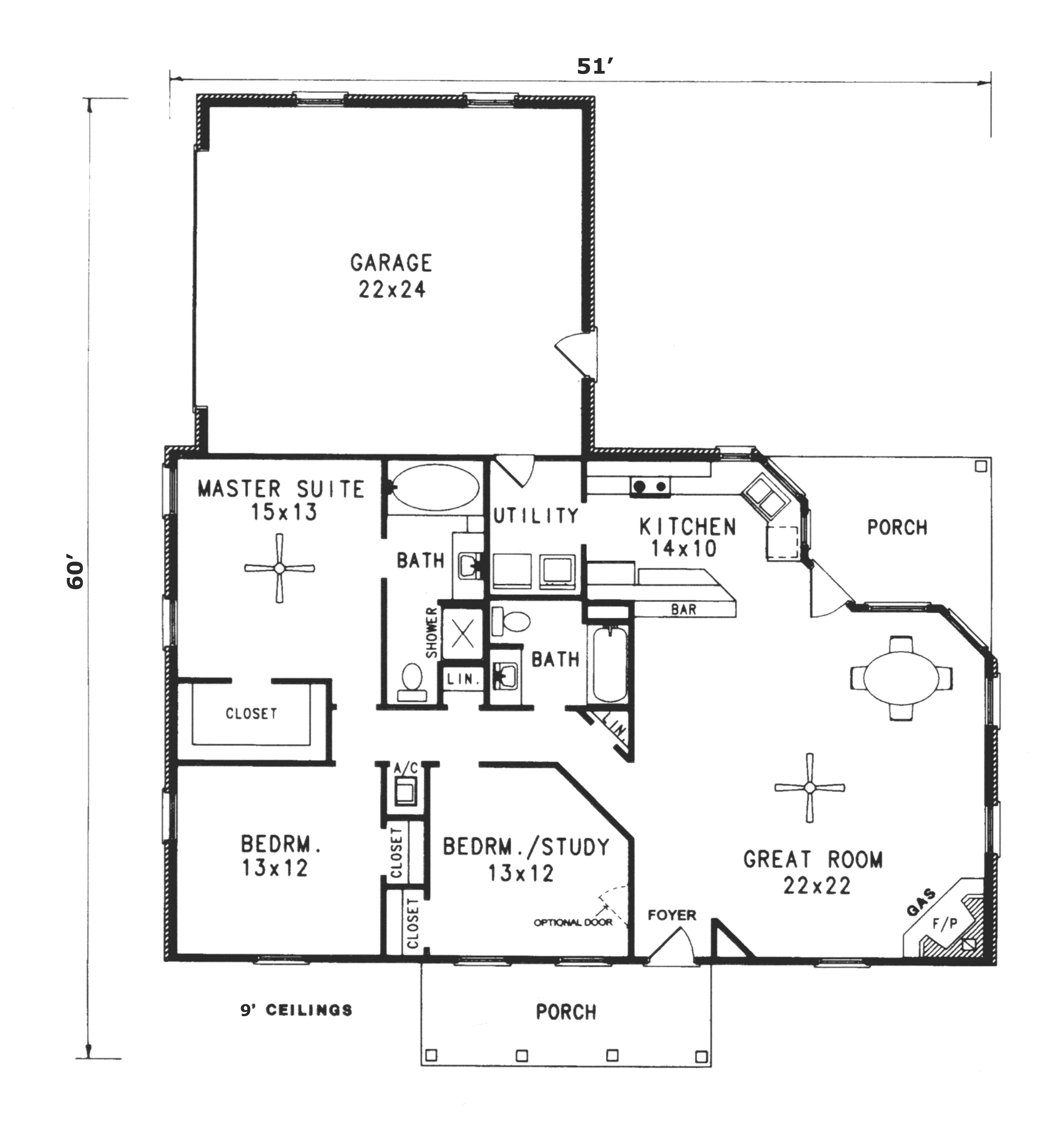 Traditional House Plan First Floor - Bridlesmith Country Home 069D-0042 - Search House Plans and More