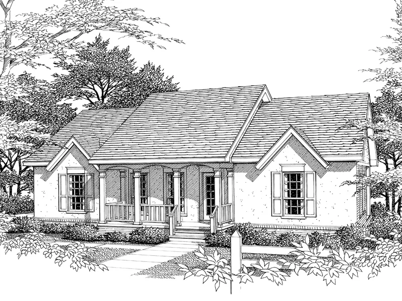 Country Ranch Home Has Symmetrical Façade