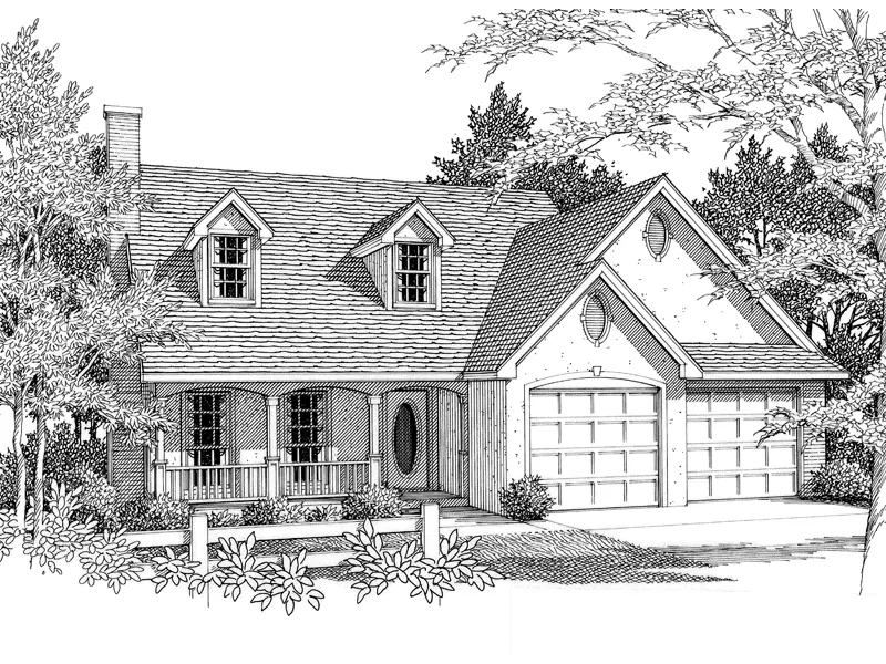 Stucco Cape Cod Home With Country Style