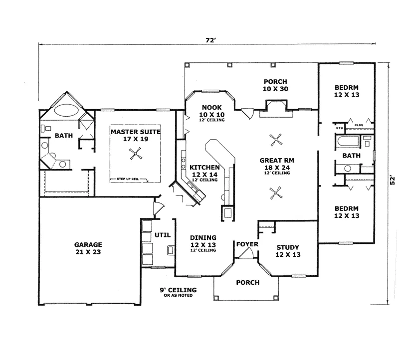 Traditional House Plan First Floor - Alethea Sunbelt Home 069D-0066 - Search House Plans and More