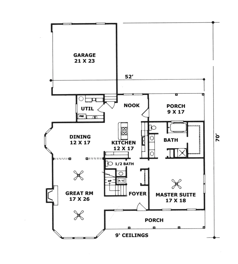 Cape Cod & New England House Plan First Floor - Celestial Ridge Country Home 069D-0076 - Search House Plans and More