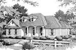 Country Ranch House With Series Of Arches Across The Front Porch