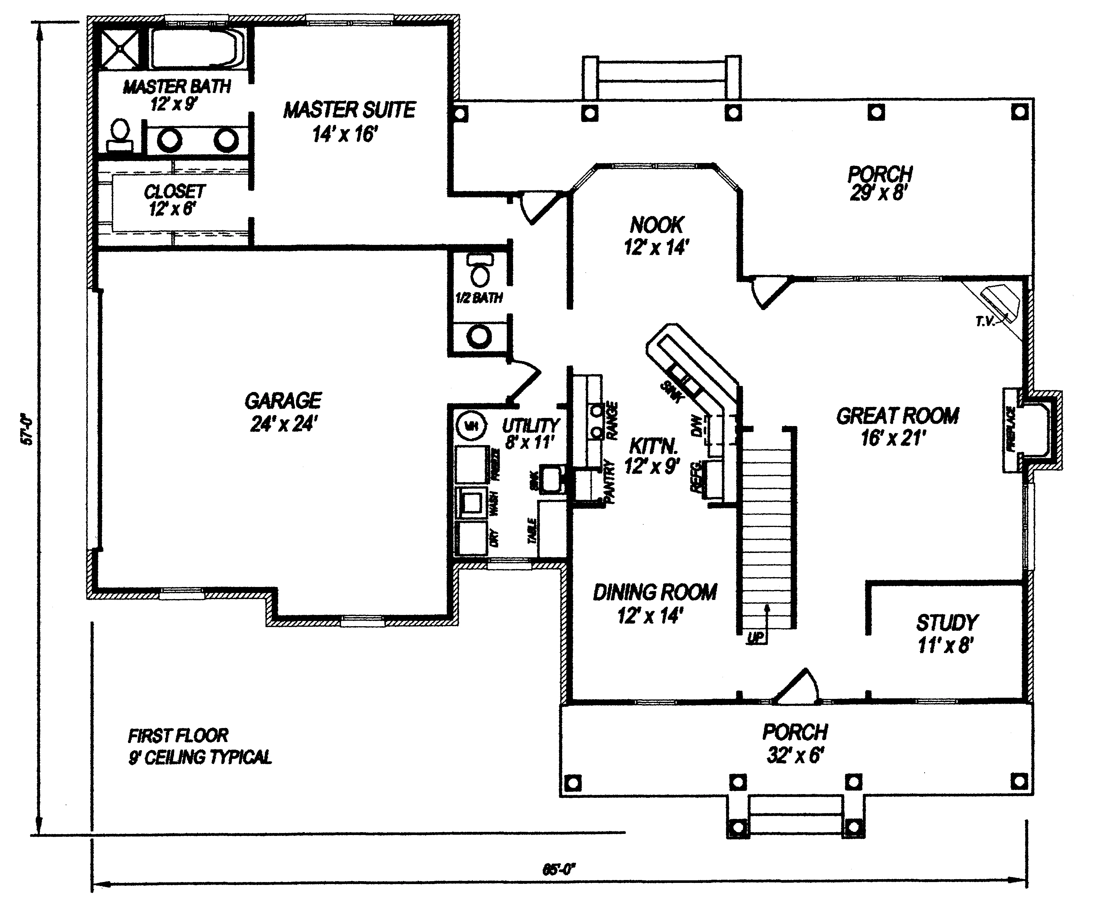 Greek Revival House Plan First Floor - Peggyanne Country Home 069D-0093 - Shop House Plans and More