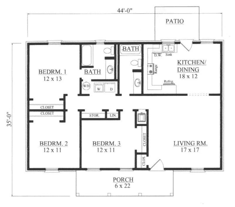 Traditional House Plan First Floor - Durant Ranch Home 069D-0112 - Search House Plans and More