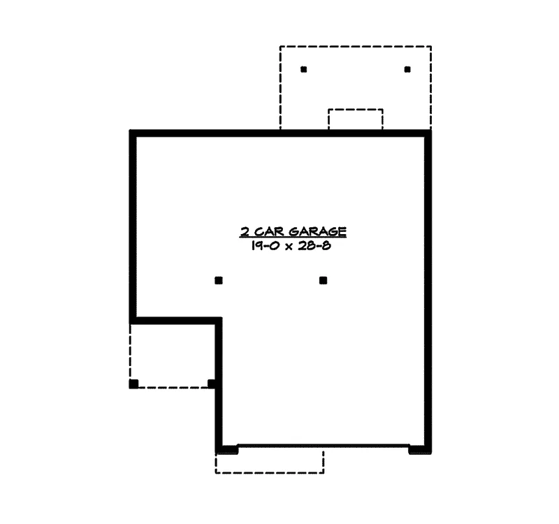 Tudor House Plan Lower Level Floor - Narrow House with Front Garage | Tall Narrow House Plan