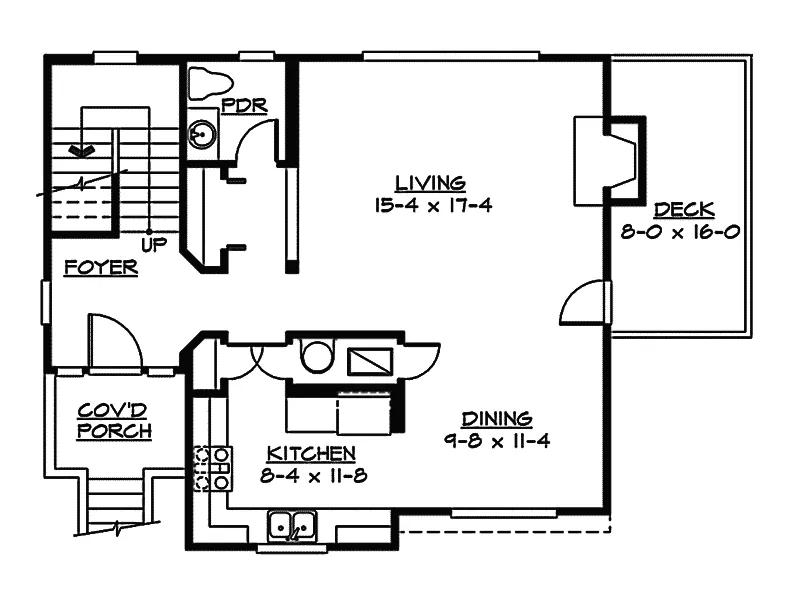 Tudor House Plan First Floor - Friedens Narrow Lot Home 071D-0023 - Search House Plans and More