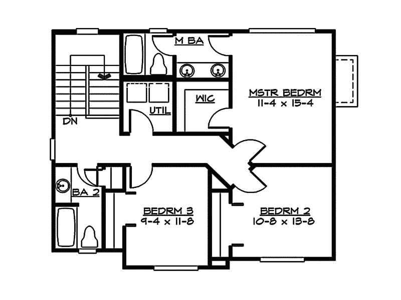Tudor House Plan Second Floor - Friedens Narrow Lot Home 071D-0023 - Search House Plans and More