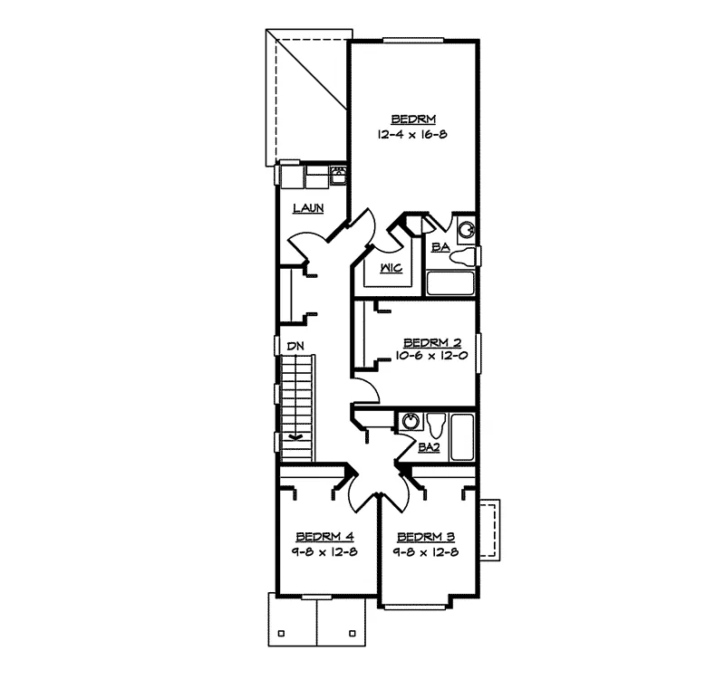 Country House Plan Second Floor - Lunnenberg Narrow Lot Home 071D-0030 - Shop House Plans and More