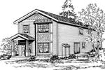 Country House Plan Front Image of House - Lunnenberg Narrow Lot Home 071D-0030 - Shop House Plans and More