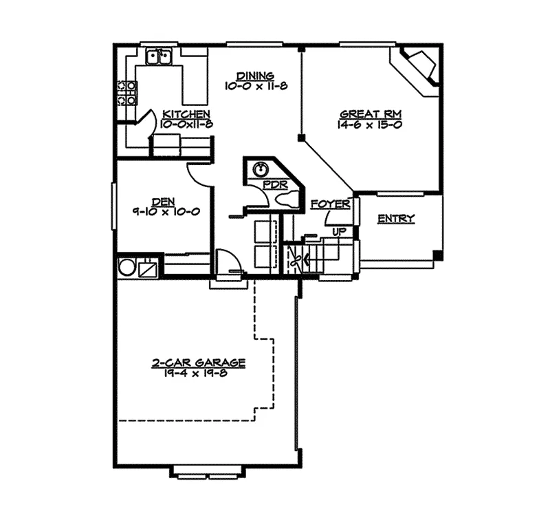 Tudor House Plan First Floor - Emerald Bend Craftsman Home 071D-0031 - Search House Plans and More