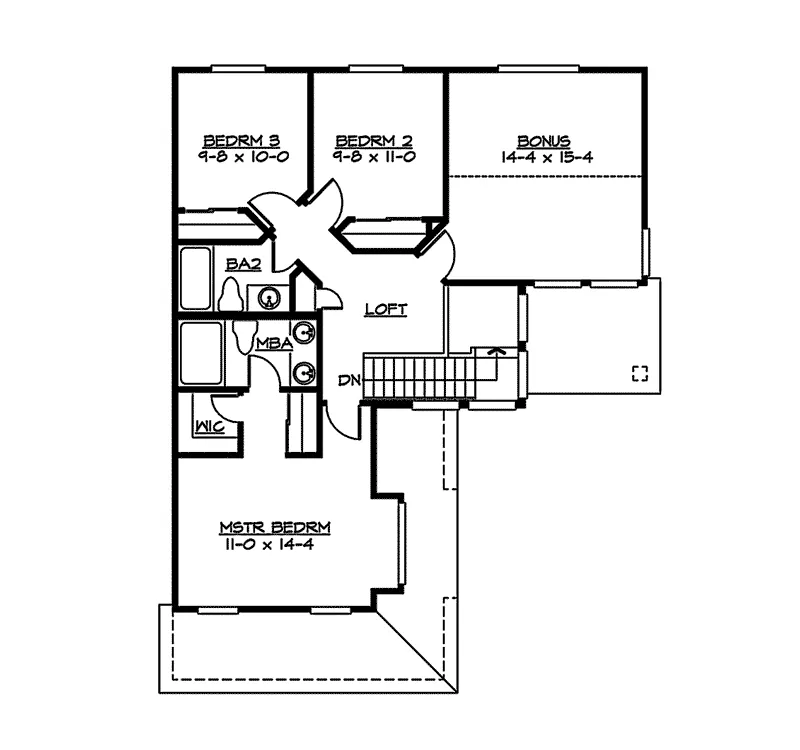 Tudor House Plan Second Floor - Emerald Bend Craftsman Home 071D-0031 - Search House Plans and More